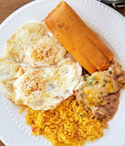 One of the best combos.Tamales for breakfast!
